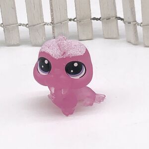 Littlest Pet Shop LPS no # Pink Glitter MINI Walrus Frosted Wonderland